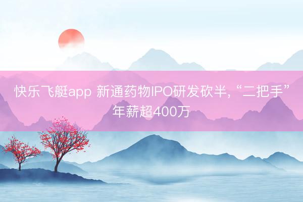 快乐飞艇app 新通药物IPO研发砍半, “二把手”年薪超400万